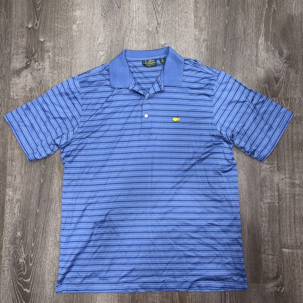 VTG Masters Amen Corner Golf Polo Shirt Augusta National Striped Mens XL Pima